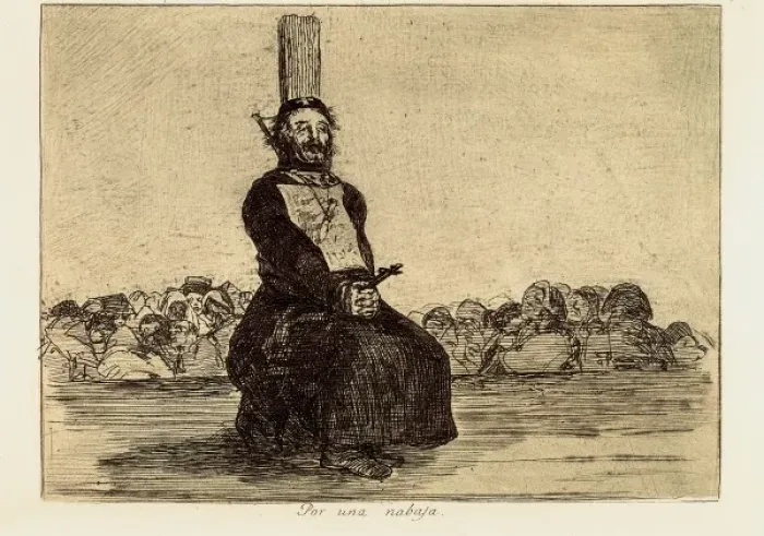 Framed Print : On account of a knife, Plate 34 of The Disasters of War Framed Print : On account of a knife, Plate 34 of The Disasters of War