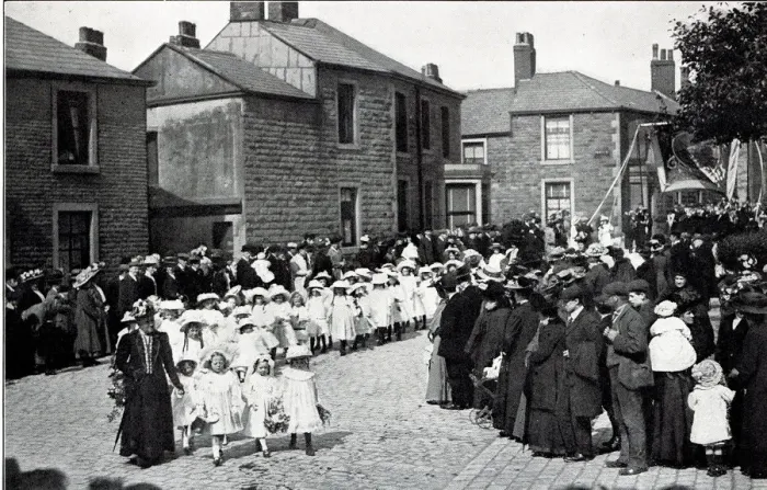 Framed Print : Accrington Co-Operative Society Jubillee Procession 1 1910 Framed Print : Accrington Co-Operative Society Jubillee Procession 1 1910