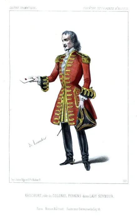 Framed Print : Achille Raucourt as Colonel Perkins in Lady Seymour, 1845 Framed Print : Achille Raucourt as Colonel Perkins in Lady Seymour, 1845