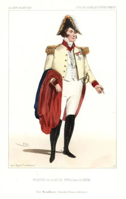 Framed Print : Achille Ricquier as the Duke of Popoli in La Sirene, 1844 Framed Print : Achille Ricquier as the Duke of Popoli in La Sirene, 1844