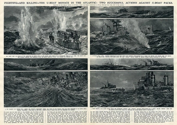 Actions against U-boats in Atlantic by G. H. Davis