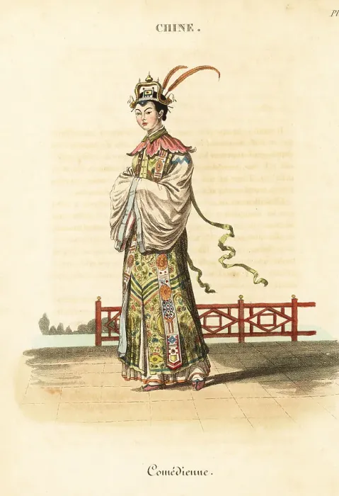 Framed Print : Actor in female role in the Chinese theatre, 18th century Framed Print : Actor in female role in the Chinese theatre, 18th century