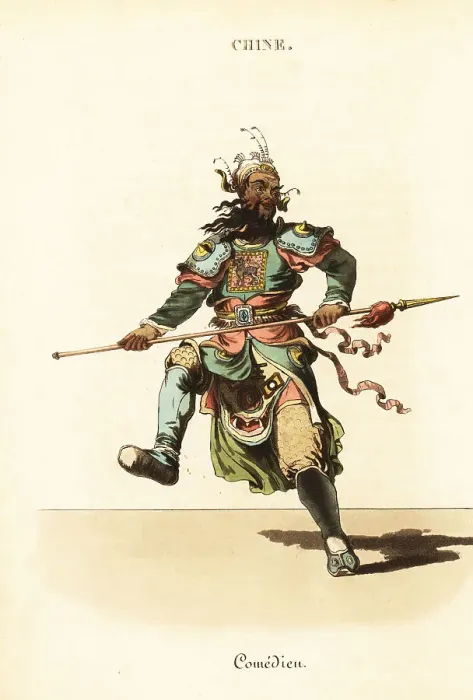 Framed Print : Actor playing a general in the Peking Opera, 18th century Framed Print : Actor playing a general in the Peking Opera, 18th century
