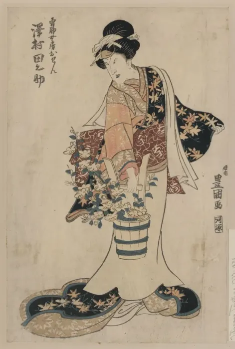 Framed Print : The actor Sawamura Tanosuke in the role of Yusukes wife Ose Framed Print : The actor Sawamura Tanosuke in the role of Yusukes wife Ose