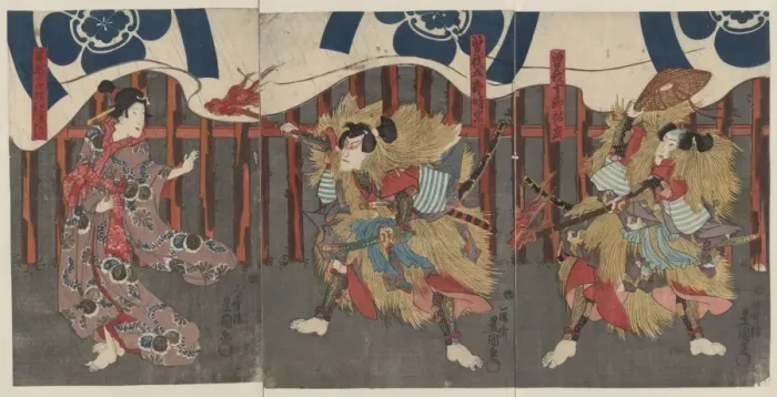 Framed Print : Actors in the roles of Soga no Juro Sukenari, Soga no Goro T Framed Print : Actors in the roles of Soga no Juro Sukenari, Soga no Goro T