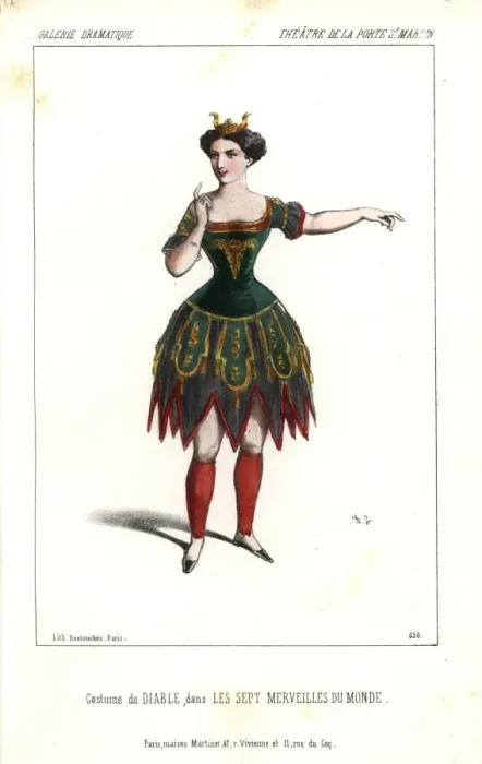 Framed Print : Actress in costume as the Diable (devil) in Framed Print : Actress in costume as the Diable (devil) in