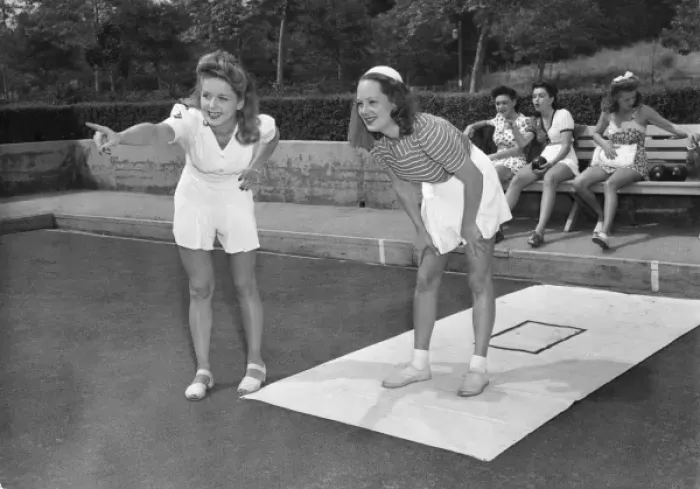 Framed Print : Actresses Play Bowls Framed Print : Actresses Play Bowls