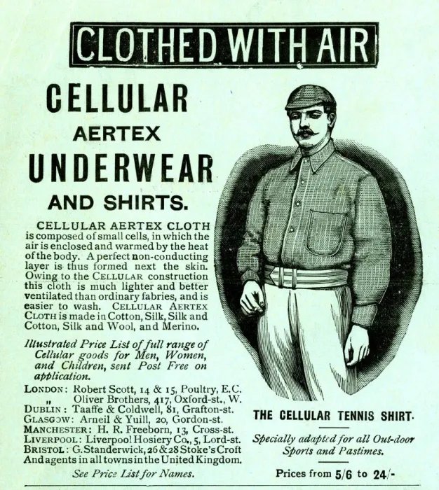 Framed Print : Advert for Aertex Cellular Underwear and Shirts Framed Print : Advert for Aertex Cellular Underwear and Shirts