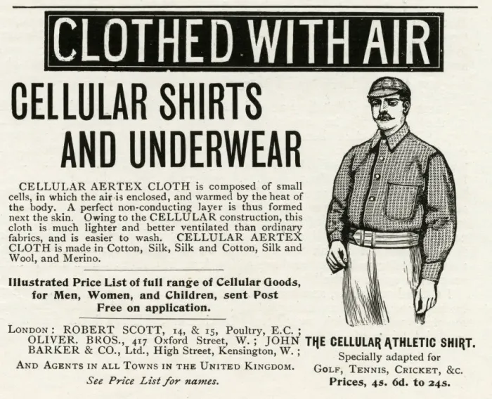 Framed Print : Advert for Aertex mens clothes with air 1895 Framed Print : Advert for Aertex mens clothes with air 1895