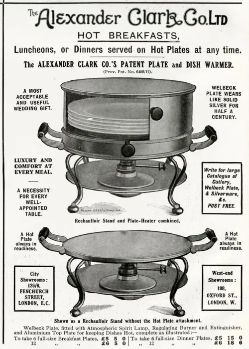 Framed Print : Advert for Alexander Clark, hot plate 1912 Framed Print : Advert for Alexander Clark, hot plate 1912