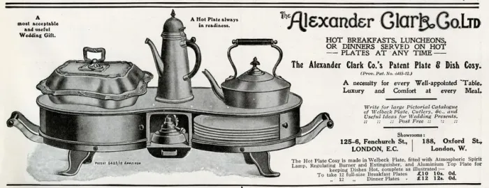 Framed Print : Advert for Alexander Clark, hot plate 1912 Framed Print : Advert for Alexander Clark, hot plate 1912