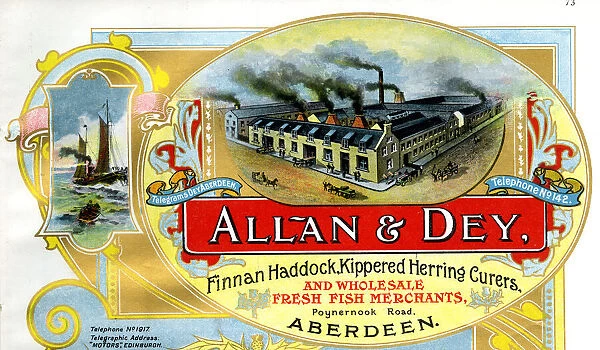 Advert, Allan & Dey, Fish Merchants, Aberdeen