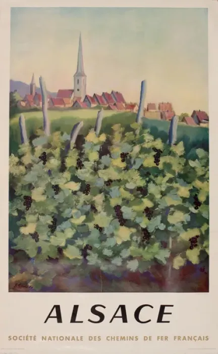 Framed Print : Advertisement for Alsace, France Framed Print : Advertisement for Alsace, France