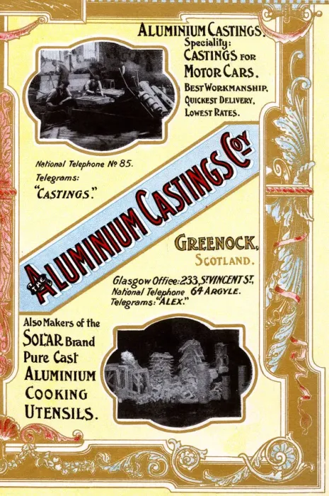 Framed Print : Advert, Aluminium Castings Company, Greenock Framed Print : Advert, Aluminium Castings Company, Greenock