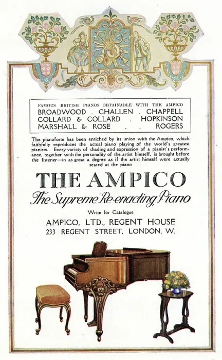 Framed Print : Advert, The Ampico piano, Regent Street, London Framed Print : Advert, The Ampico piano, Regent Street, London