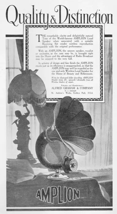 Framed Print : Advert for Amplon wireless loud speaker, a product Framed Print : Advert for Amplon wireless loud speaker, a product