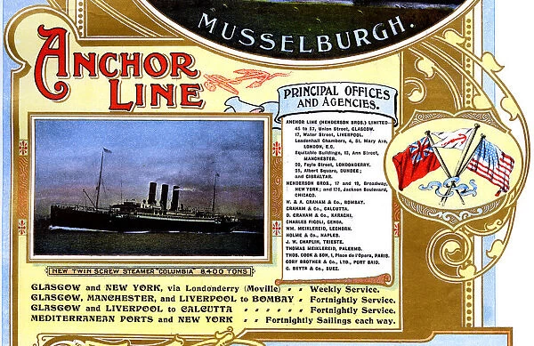 Advert, Anchor Line Ferry Steamers