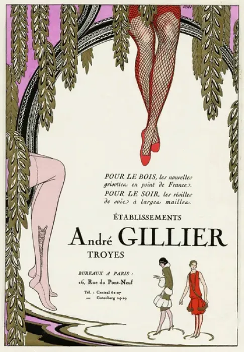 Framed Print : Advert for Andre Gillier stockings Framed Print : Advert for Andre Gillier stockings