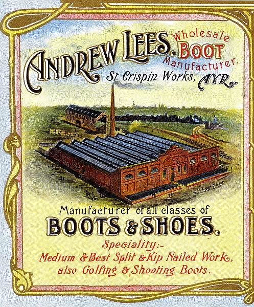 Advert, Andrew Lees, Boot and Shoe Manufacturers, Ayr