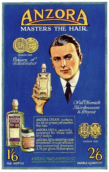 Advert, Anzora Hairdressing Cream, Oil and Soap