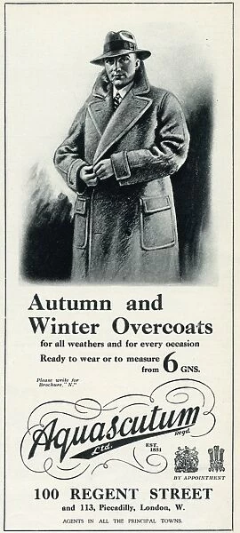 Advert for Aquascutum coats 1930