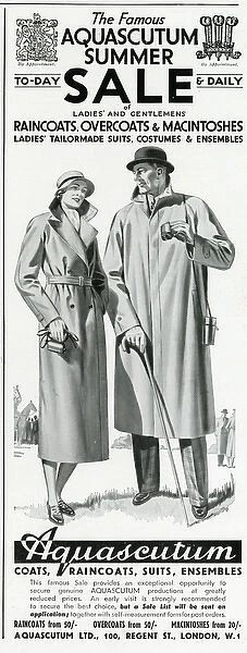 Advert for Aquascutum coats 1934