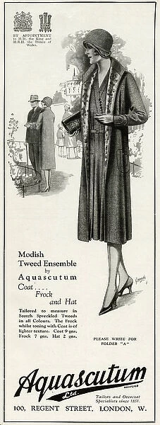 Advert for Aquascutum womens coats 1930
