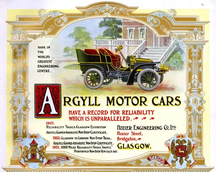 Framed Print : Advert, Argyll Motor Cars, Glasgow, Scotland Framed Print : Advert, Argyll Motor Cars, Glasgow, Scotland