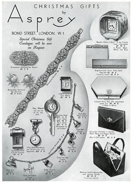 Advert for Asprey christmas presents 1938