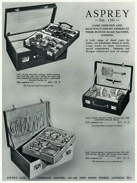 Advert for Asprey dressing case 1934