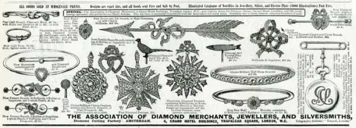Framed Print : Advert for Association of Diamond Merchants Jewellers 1896 Framed Print : Advert for Association of Diamond Merchants Jewellers 1896