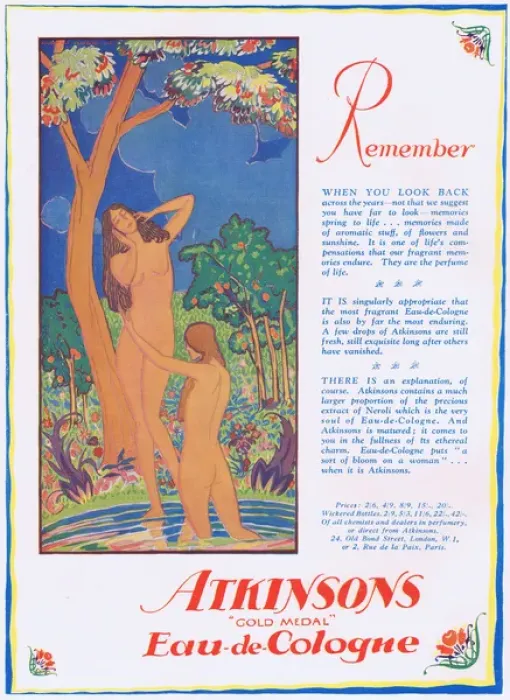Framed Print : Advert for Atkinsons Eau de Cologne, London and Paris, 1926 Framed Print : Advert for Atkinsons Eau de Cologne, London and Paris, 1926