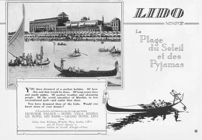 Framed Print : Advert for the attractions of the Lido, Venice Framed Print : Advert for the attractions of the Lido, Venice