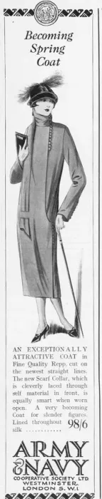 Framed Print : Advert for an attractive Spring coat from Army Framed Print : Advert for an attractive Spring coat from Army