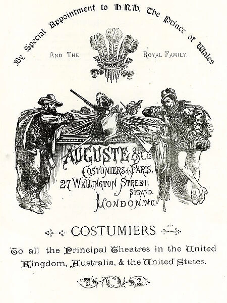 Advertisement, Auguste & Cie Costumiers, London