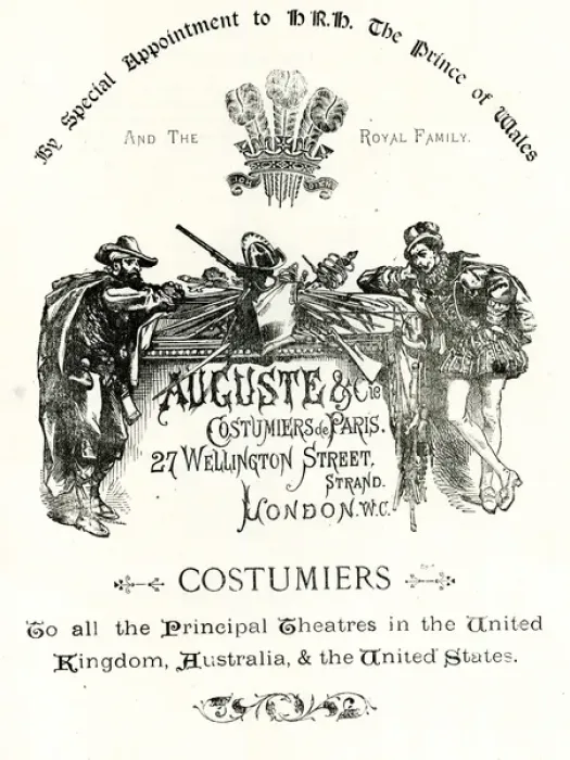Framed Print : Advertisement, Auguste & Cie Costumiers, London Framed Print : Advertisement, Auguste & Cie Costumiers, London