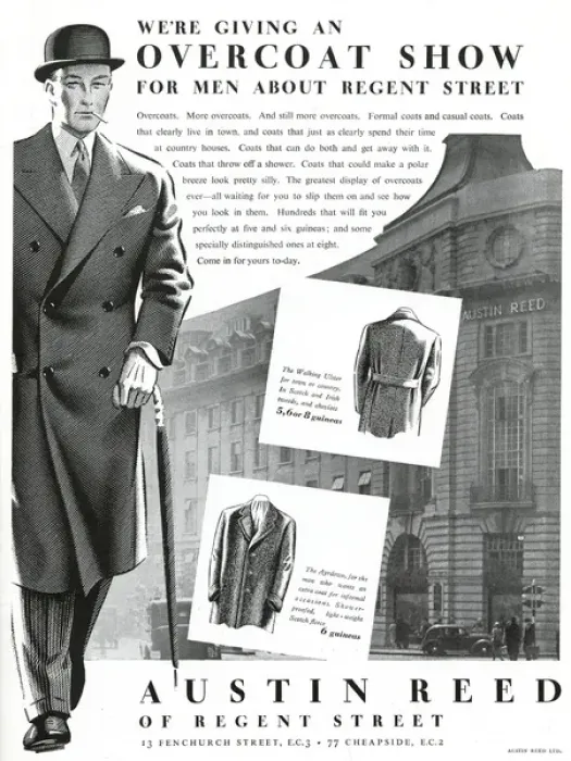 Framed Print : Advert for Austin Reed overcoats 1937 Framed Print : Advert for Austin Reed overcoats 1937