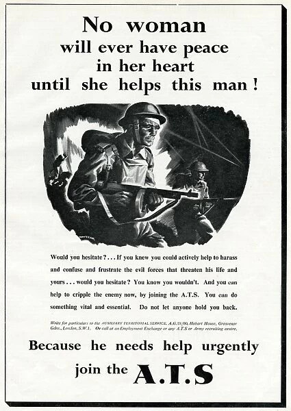 Advert for the Auxiliary Territorial Service 1941