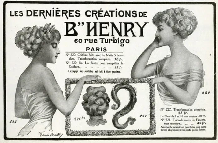 Framed Print : Advert for B Henry hairpieces 1910 Framed Print : Advert for B Henry hairpieces 1910