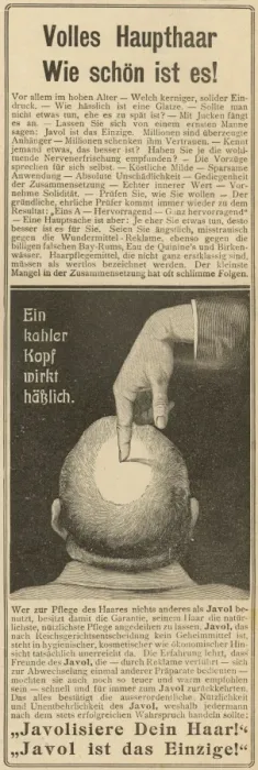 Framed Print : Advert for Baldness Cure Framed Print : Advert for Baldness Cure