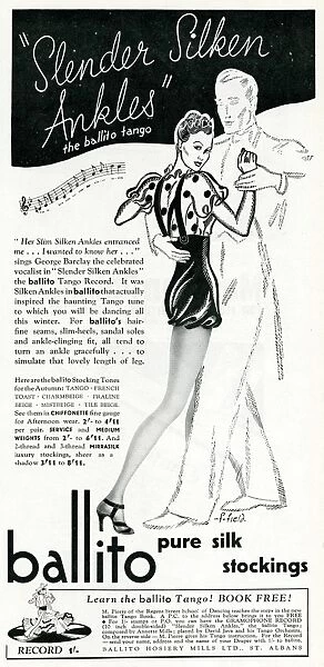 Advert for Ballito pure silk stockings 1938