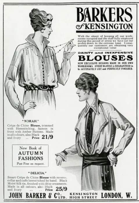 Framed Print : Advert for Barkers blouses 1914 Framed Print : Advert for Barkers blouses 1914