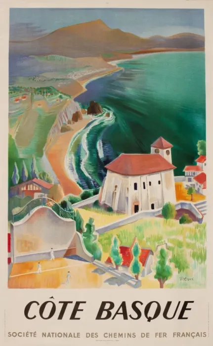Framed Print : Advertisement for the Basque coast, France Framed Print : Advertisement for the Basque coast, France