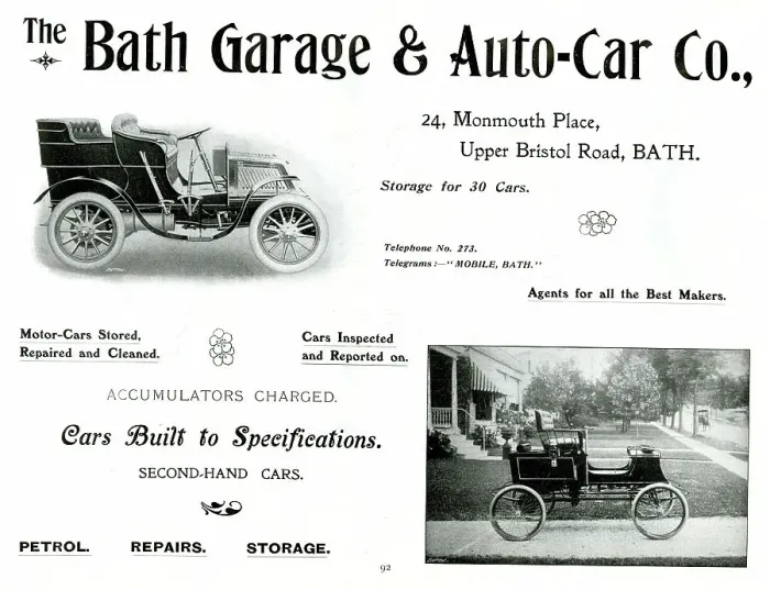 Framed Print : Advert, The Bath Garage & Auto-Car Co Framed Print : Advert, The Bath Garage & Auto-Car Co