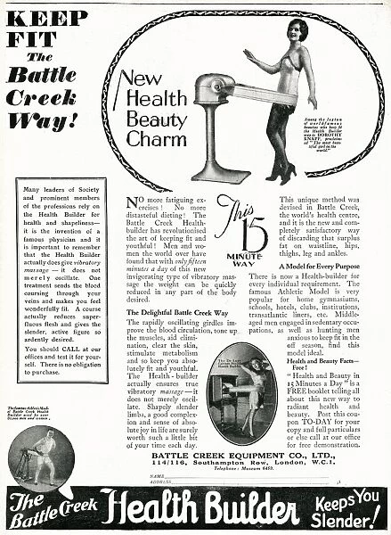 Advert for Battle Creek Health Builder 1929