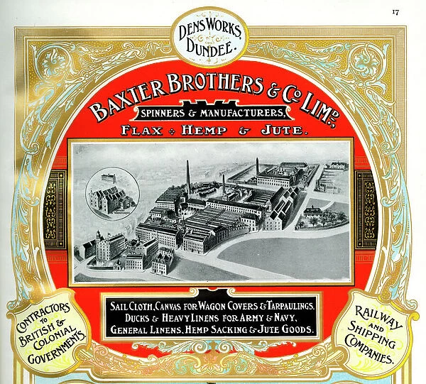 Advert, Baxter Brothers & Co, Dundee, Scotland