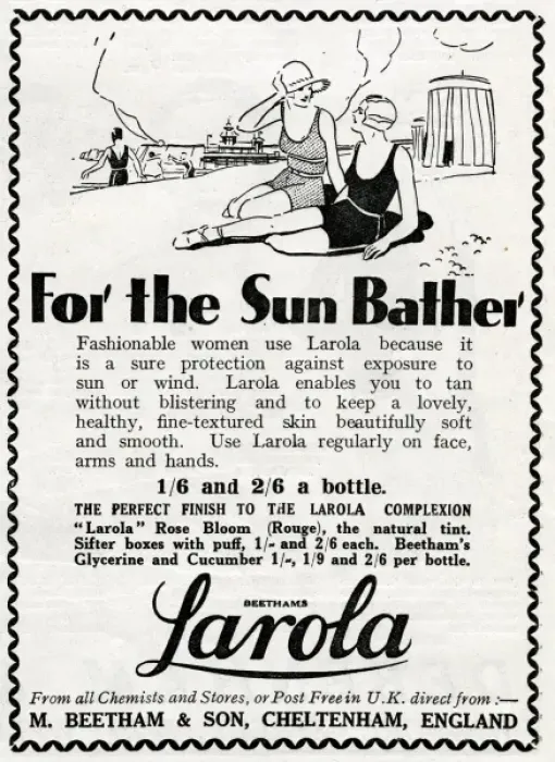 Framed Print : Advert for Beetham Larola skin care protection 1931 Framed Print : Advert for Beetham Larola skin care protection 1931