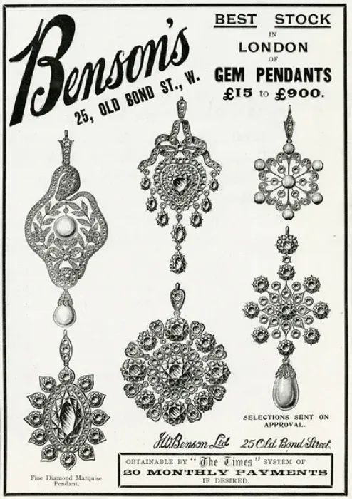 Framed Print : Advert for Bensons Edwardian jewellery 1906 Framed Print : Advert for Bensons Edwardian jewellery 1906
