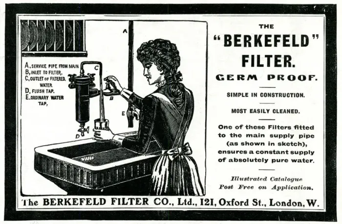 Framed Print : Advert for Berkefeld Filter, germ proof water 1910 Framed Print : Advert for Berkefeld Filter, germ proof water 1910