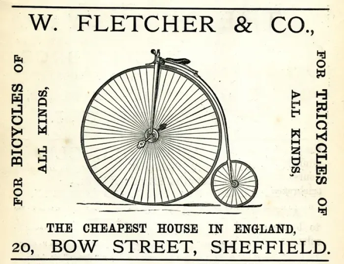 Framed Print : Advert Bicycle W. Fletcher Penny Fathing Framed Print : Advert Bicycle W. Fletcher Penny Fathing